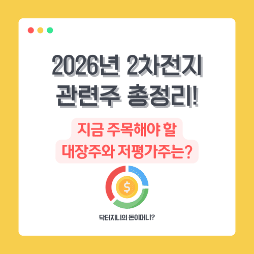 2026년 2차전지 관련주 총정리! 지금 주목해야 할 대장주와 저평가주는?