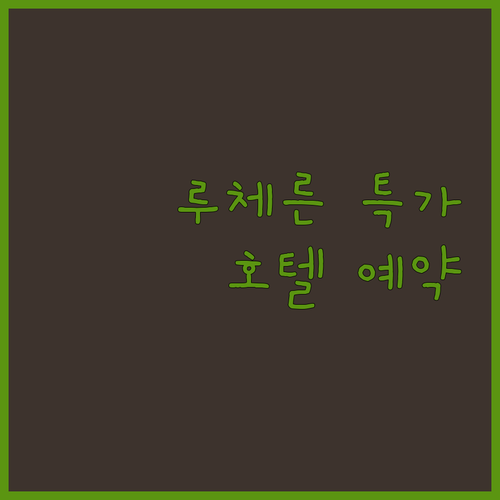 스위스 루체른 호텔 예약.. 놓치면 