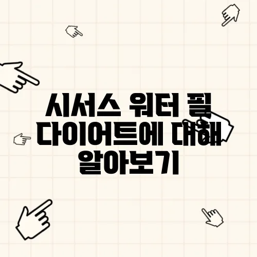 시서스 워터 필 다이어트에 대해 알아보기