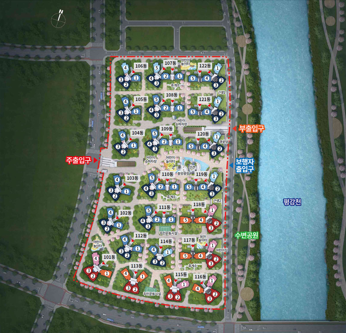 부산 에코델타시티 디에트르 더 퍼스트(28BL)-단지 배치도