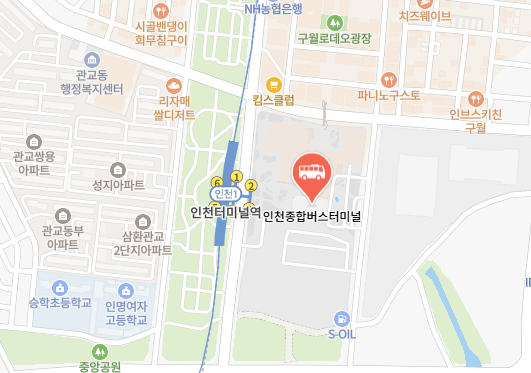 인천종합버스터미널 위치-지도