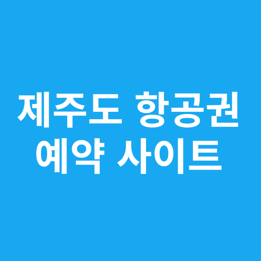 제주도 항공권 예약 사이트