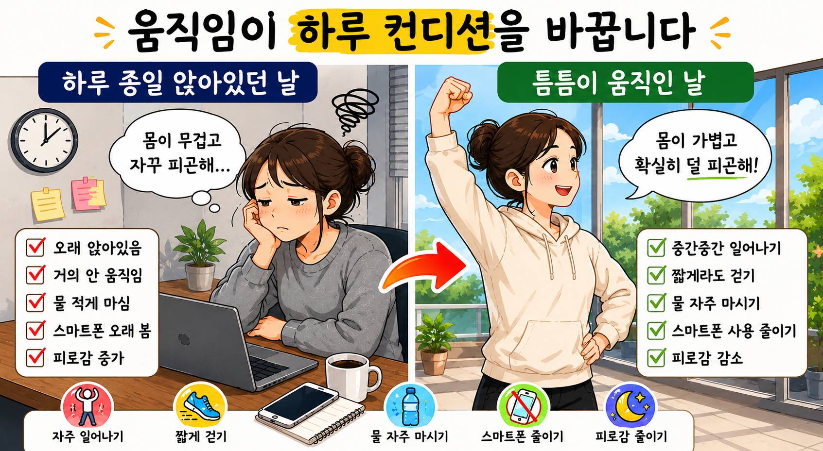 오래 앉아 있던 날 더 피곤했던 이유