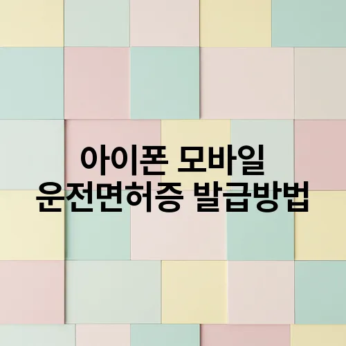 아이폰 모바일 운전면허증 발급방법