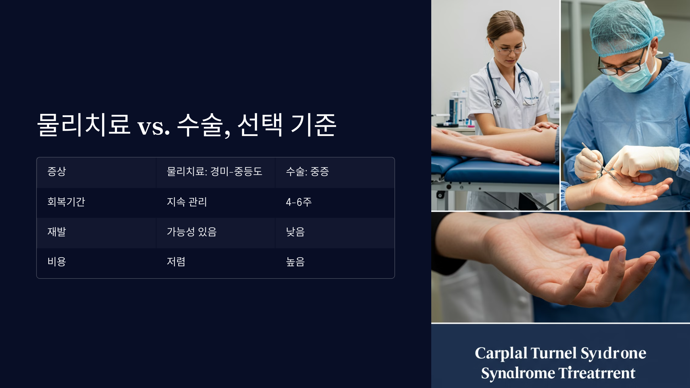 5. 물리치료 vs. 수술, 어떤 경우에 선택해야 할까?