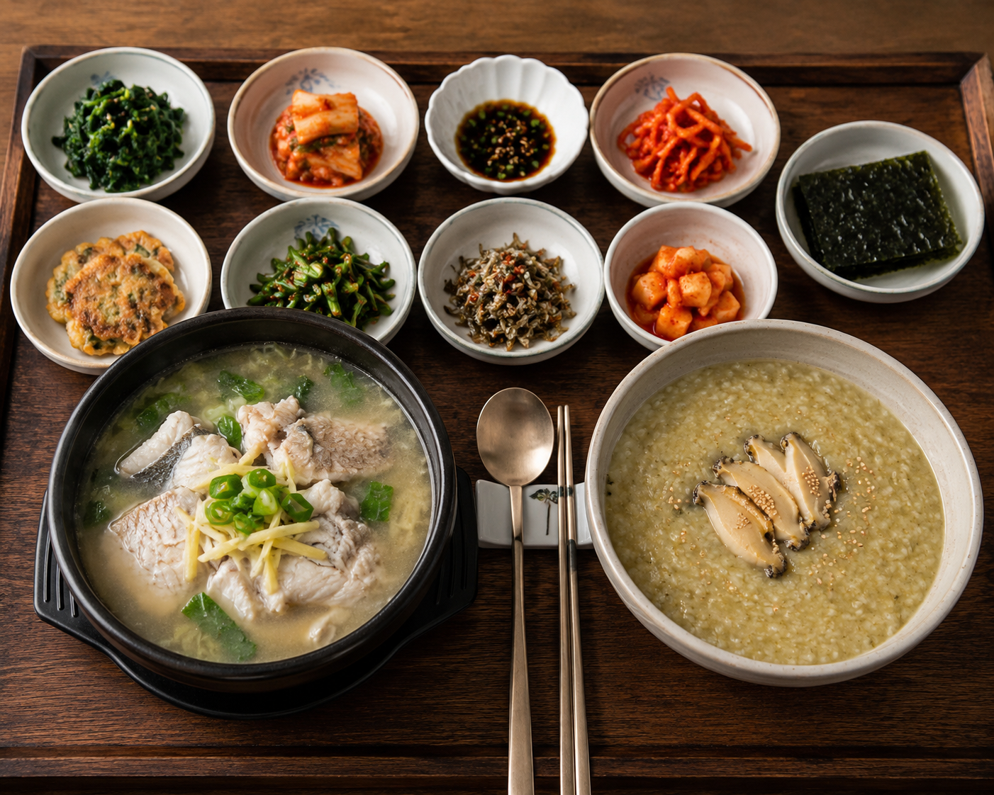 민어탕과 전복죽