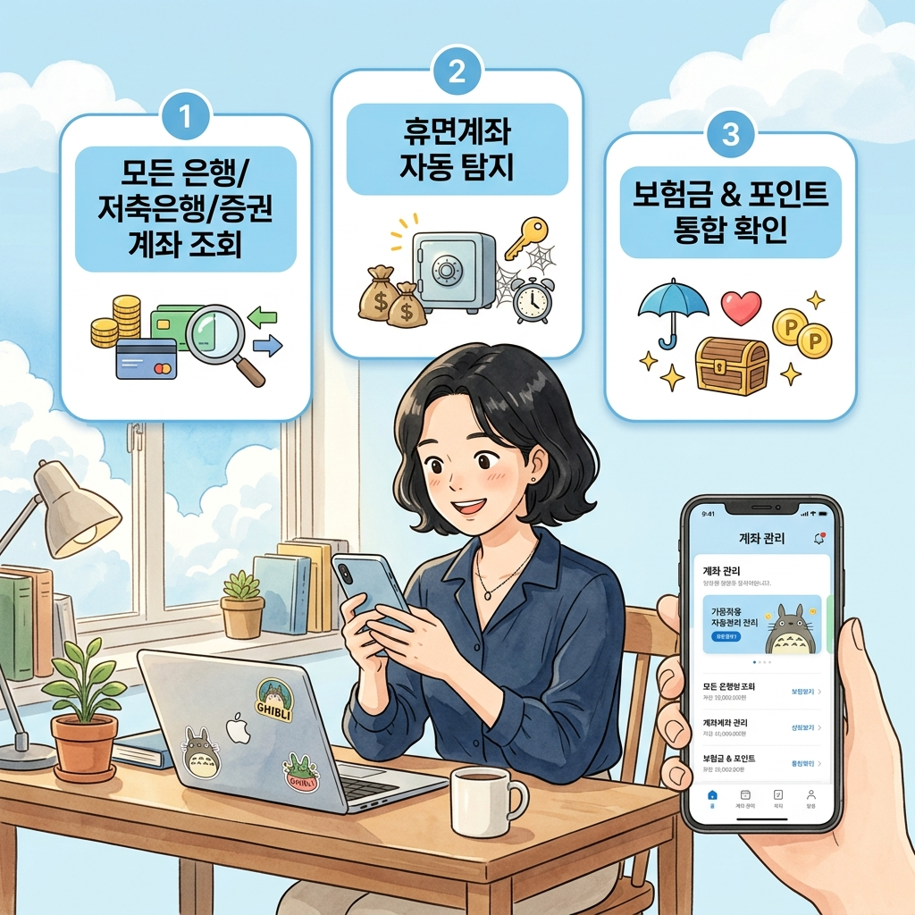 어카운트인포 내 계좌 한눈에 금융결제원 숨은계좌 조회 기능 인포그래픽