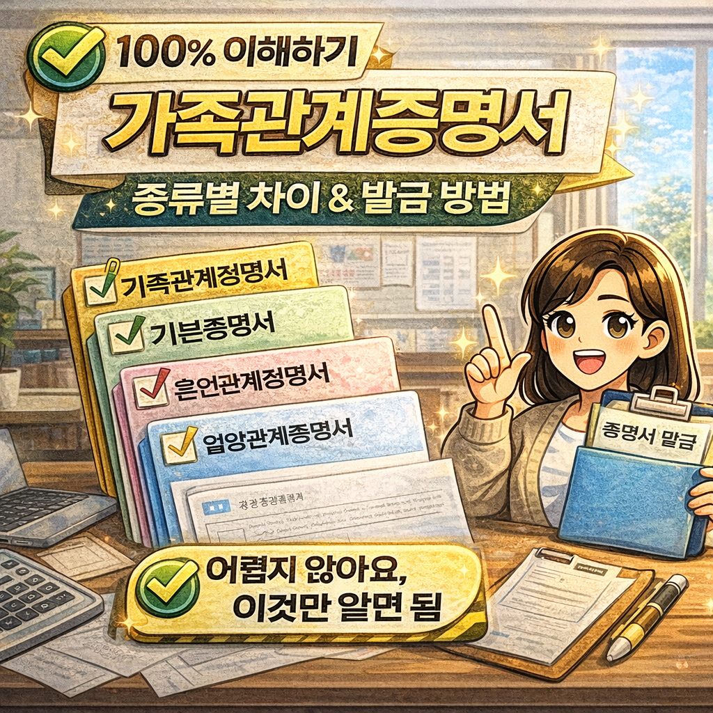 가족관계증명서 종류별 차이와 발급 방법