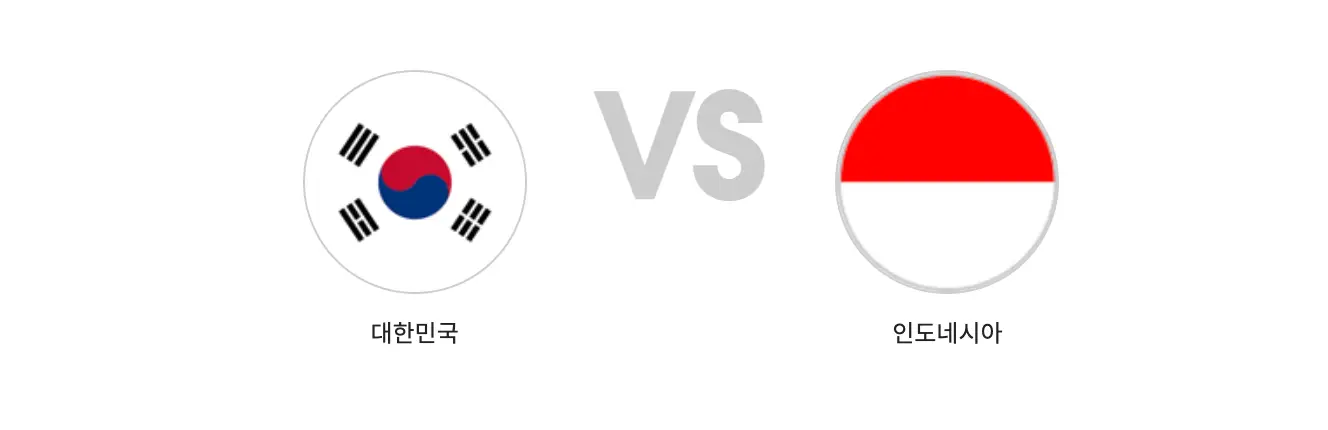 파리-좌측 동그라미 안 태극기 우측 회색글씨 vs 동그라미 안 인도네시아 국기