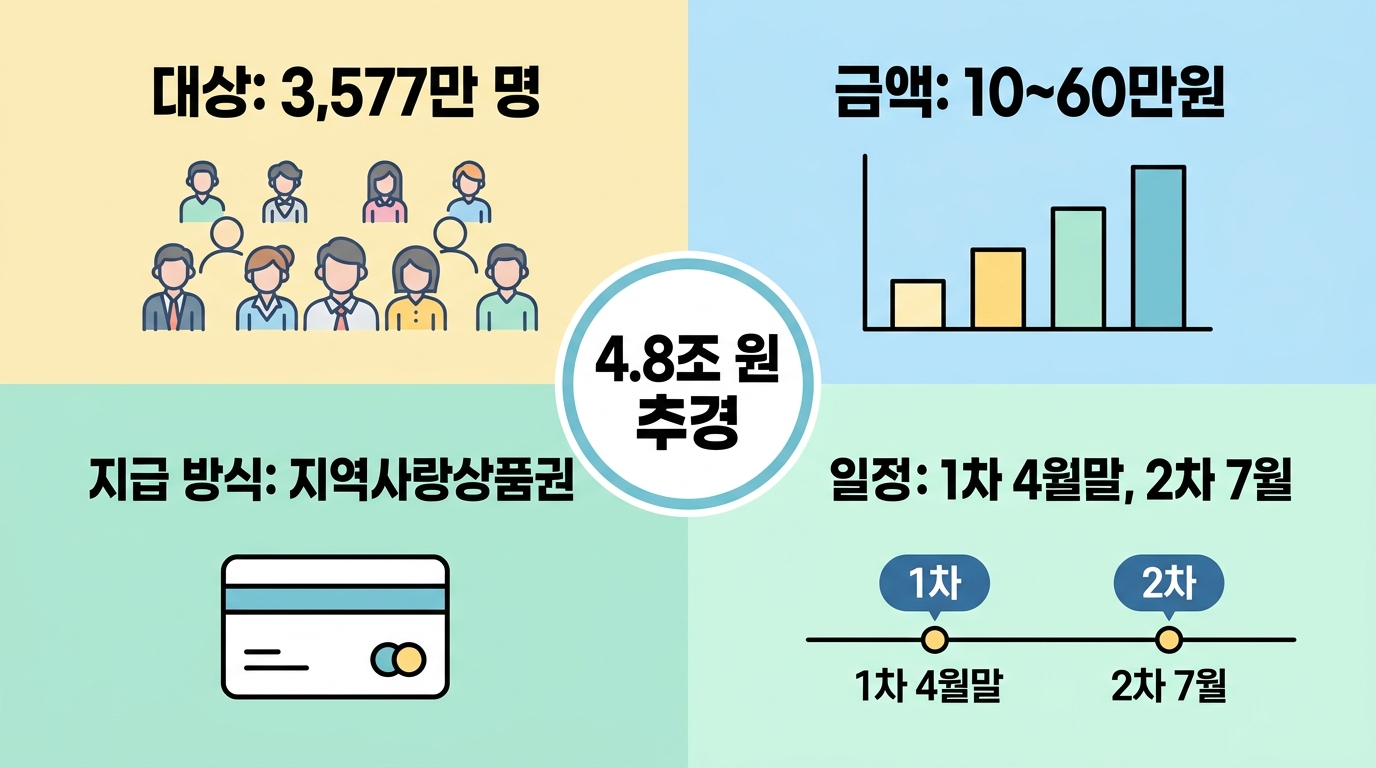 2026 민생지원금 핵심 개요 인포그래픽 대상 금액 일정 지급방식