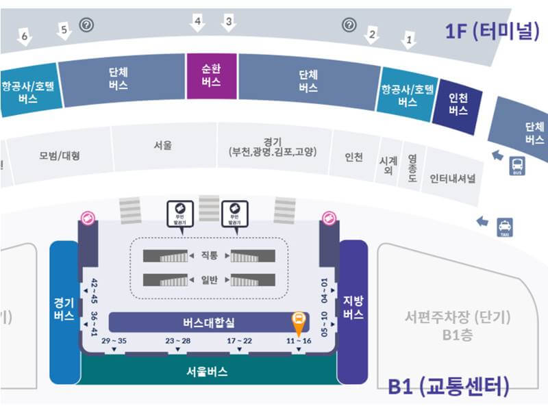 6200-공항버스-인천공항-제2티미널-탑승위치-안내하는-그림