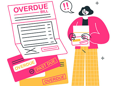 세금 계산 중 실수나 혼란을 겪는 사람의 모습을 묘사한 일러스트