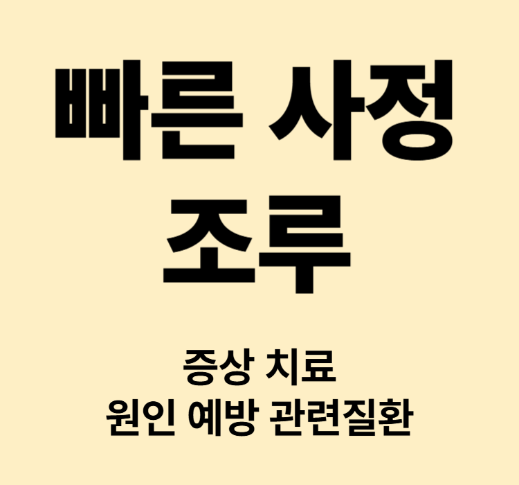 삽입 후 빠른 사정 조절 장애 조루 증상 원인 치료