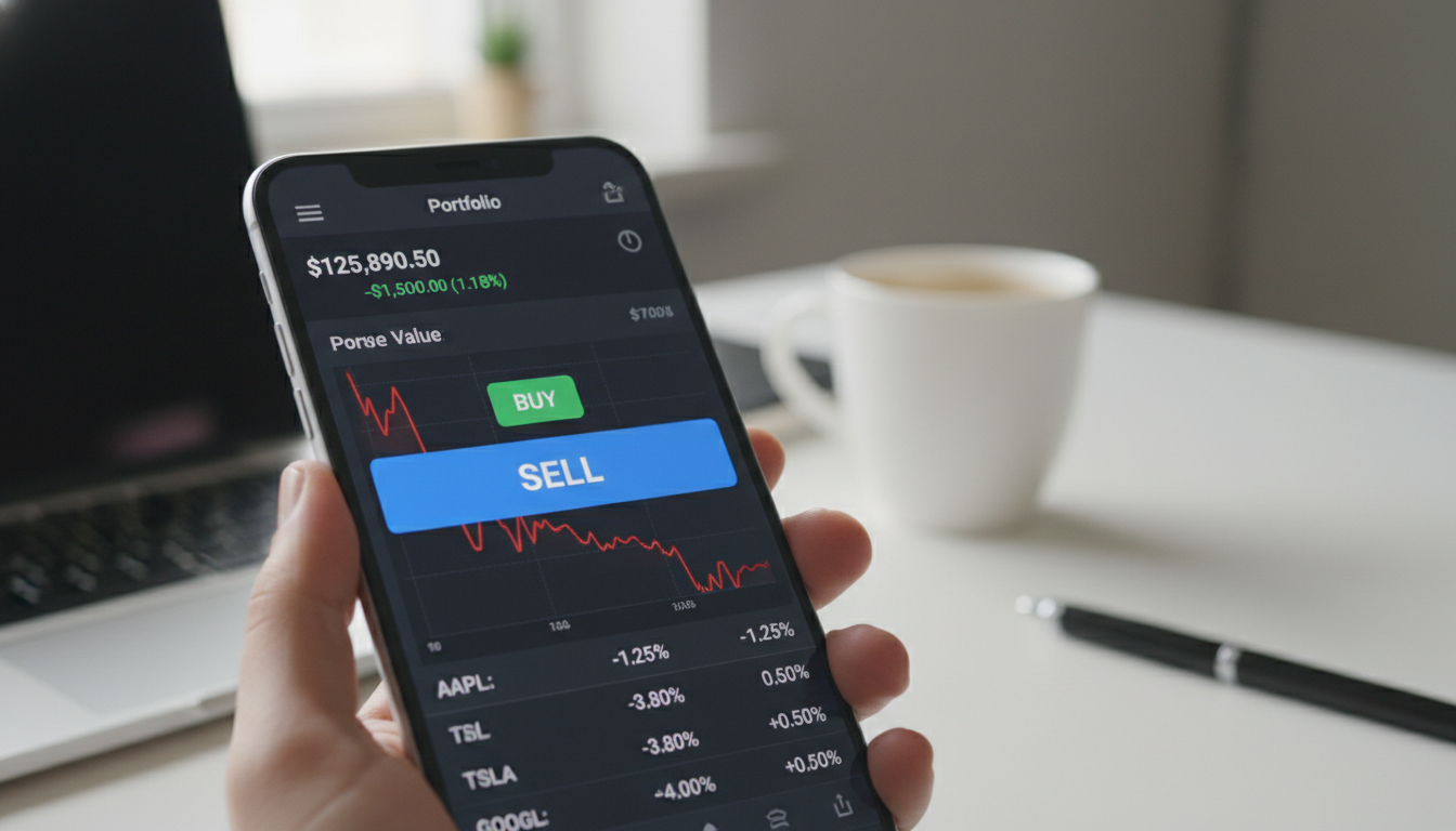 스마트폰 주식 거래 앱에서 상장일 매도 타이밍을 잡는 화면