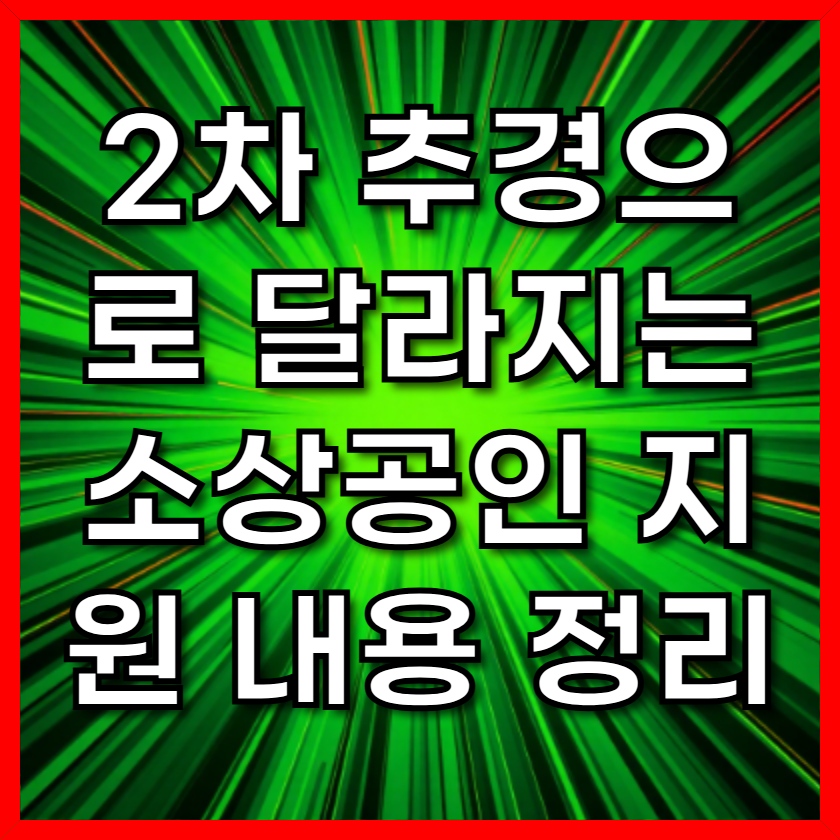 2차 추경으로 달라지는 소상공인 지원 내용 정리