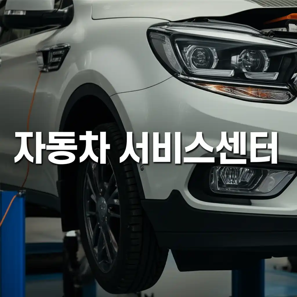 자동차 서비스센터 정비 구역과 고객 대기실을 보여주는 대표 썸네일 이미지