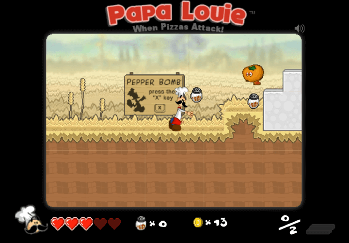 피자-괴물을-향해-후추-폭탄을-던지는-화면