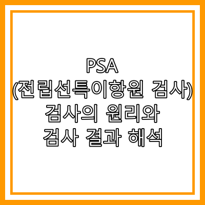 PSA 검사(전립선특이항원 검사)의 원리와 검사 결과 해석