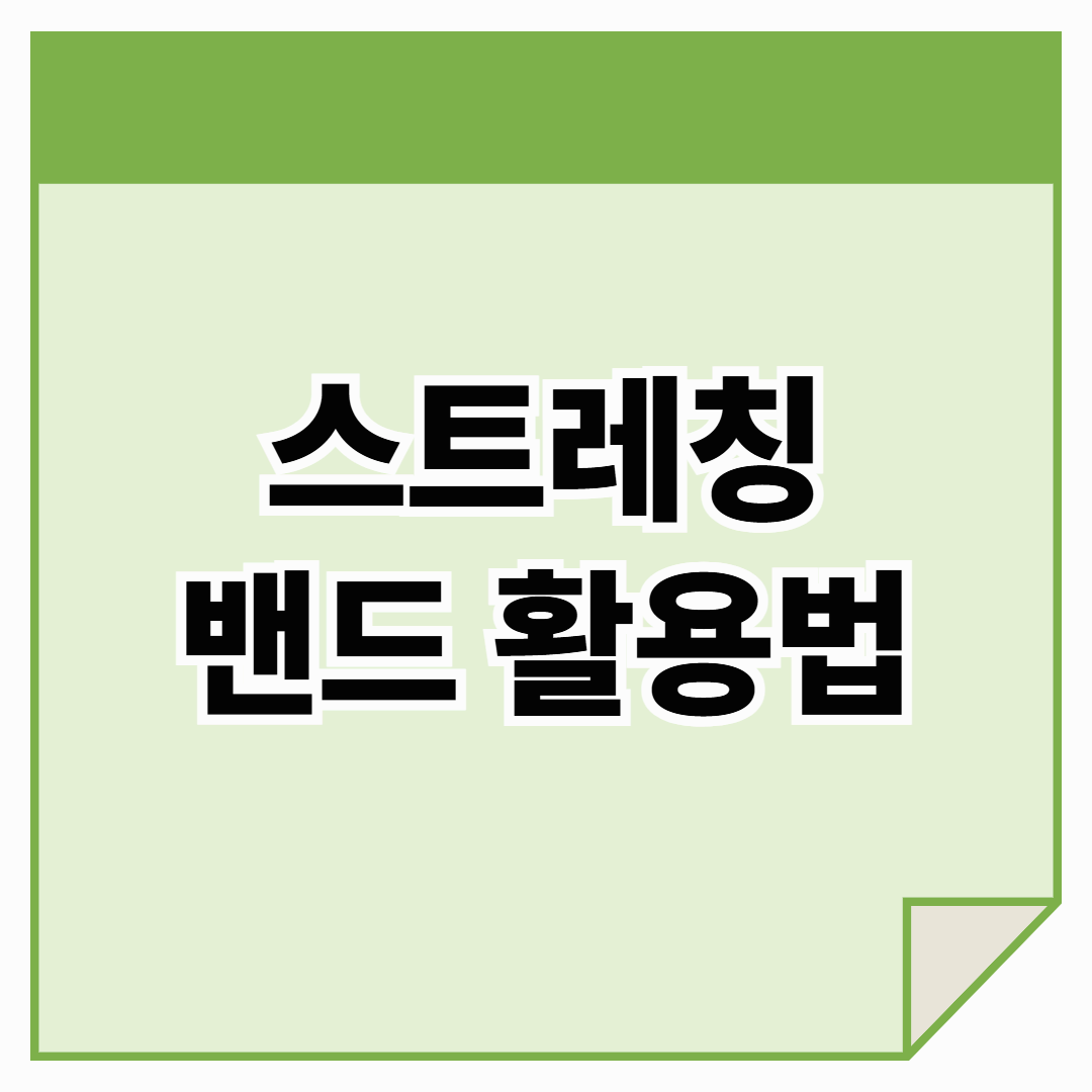 스트레칭 밴드 활용법: 집에서도 전문가처럼 운동하는 방법