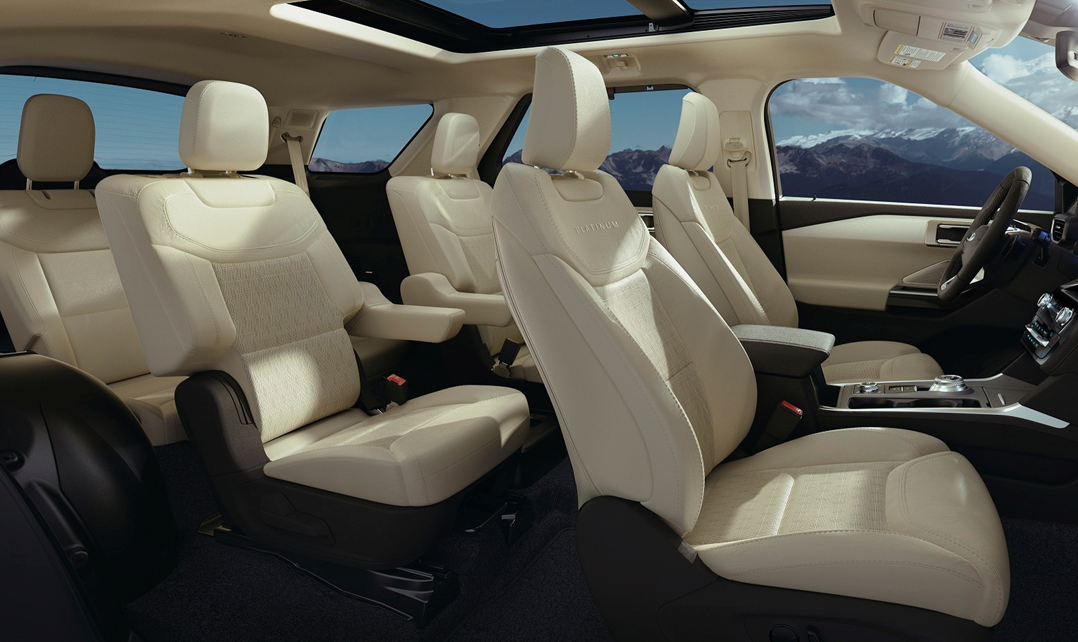 2023년형 포드 익스플로러 실내 시트 1,2,3열 사진