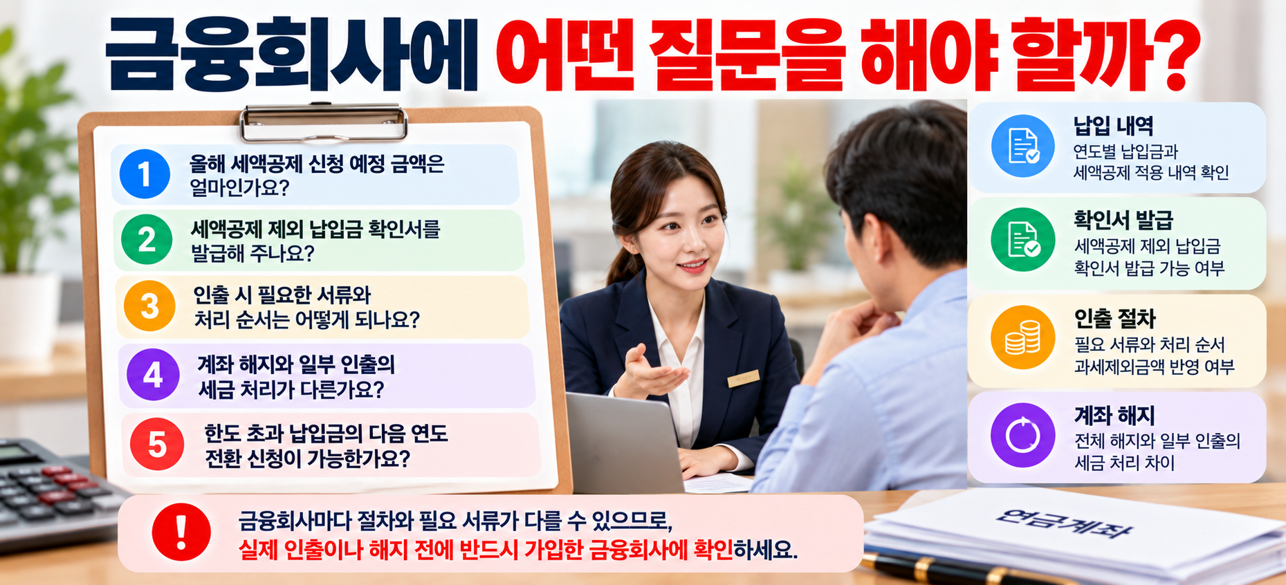연금저축 초과 납입금 금융회사 상담 질문