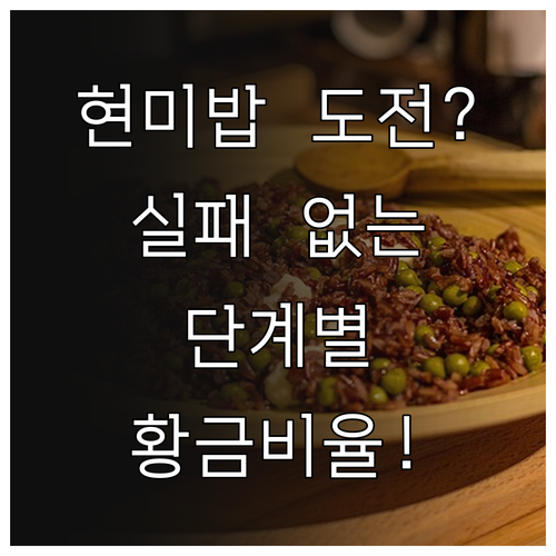 초보자를 위한 현미밥 적응 단계와 단..