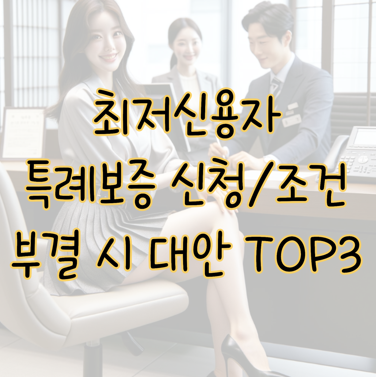 최저신용자 특례보증 신청 방법 및 조건 부결 시 대안상품 TOP 3 표지
