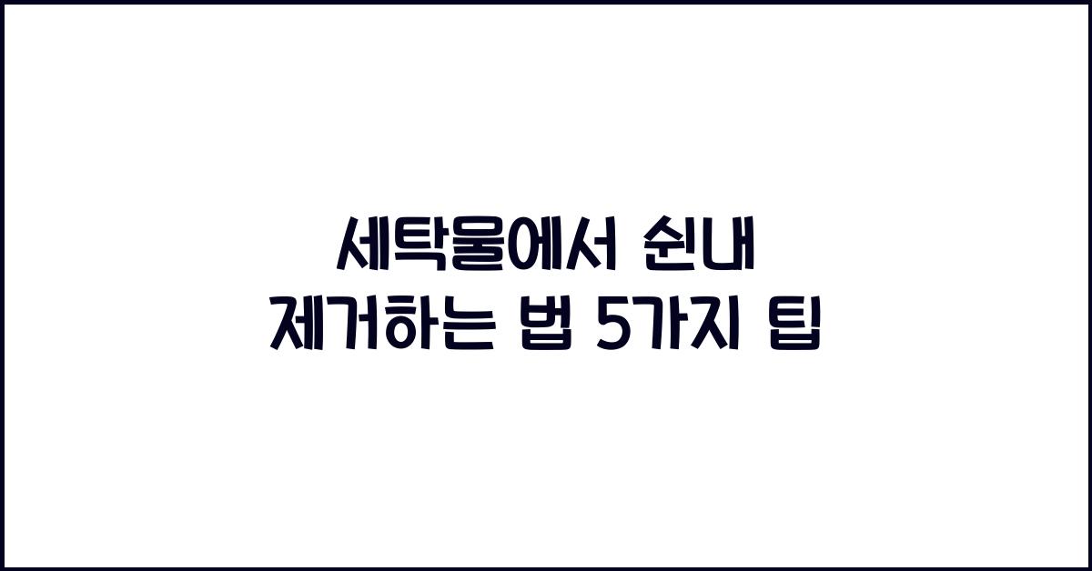 세탁물에서 쉰내 제거하는 법