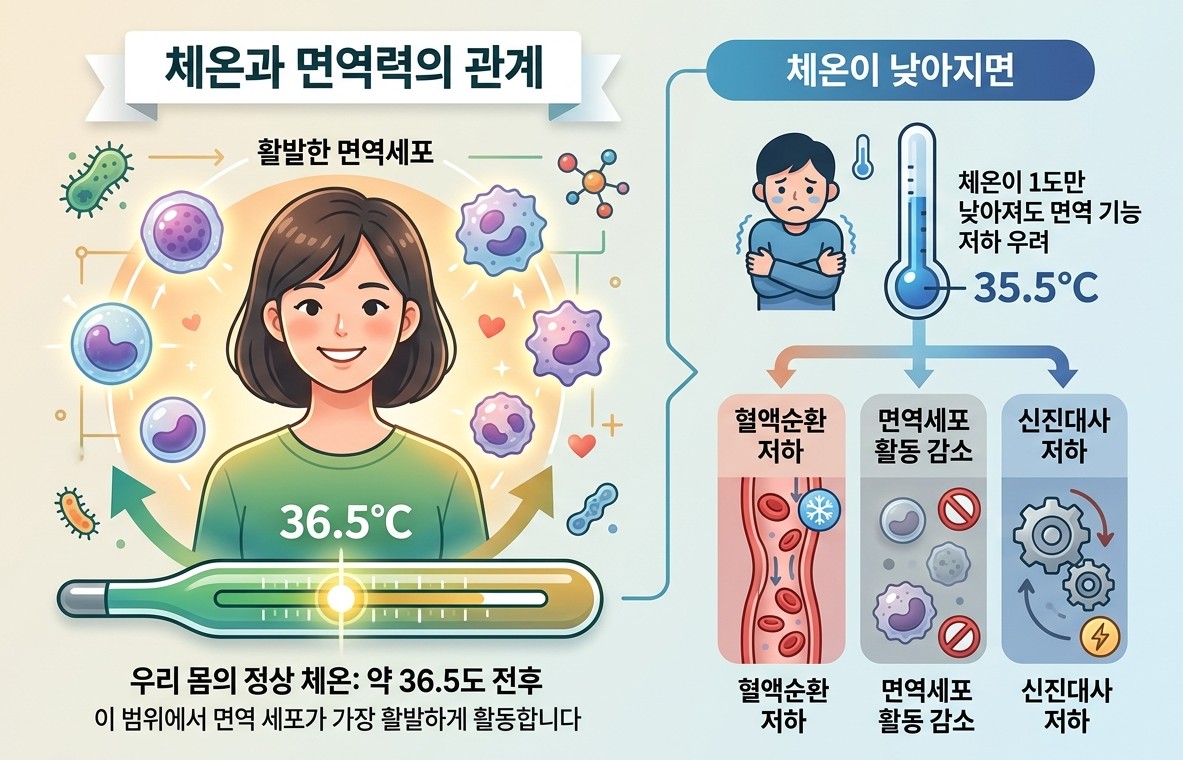 체온과 면역력의 관계 이미지