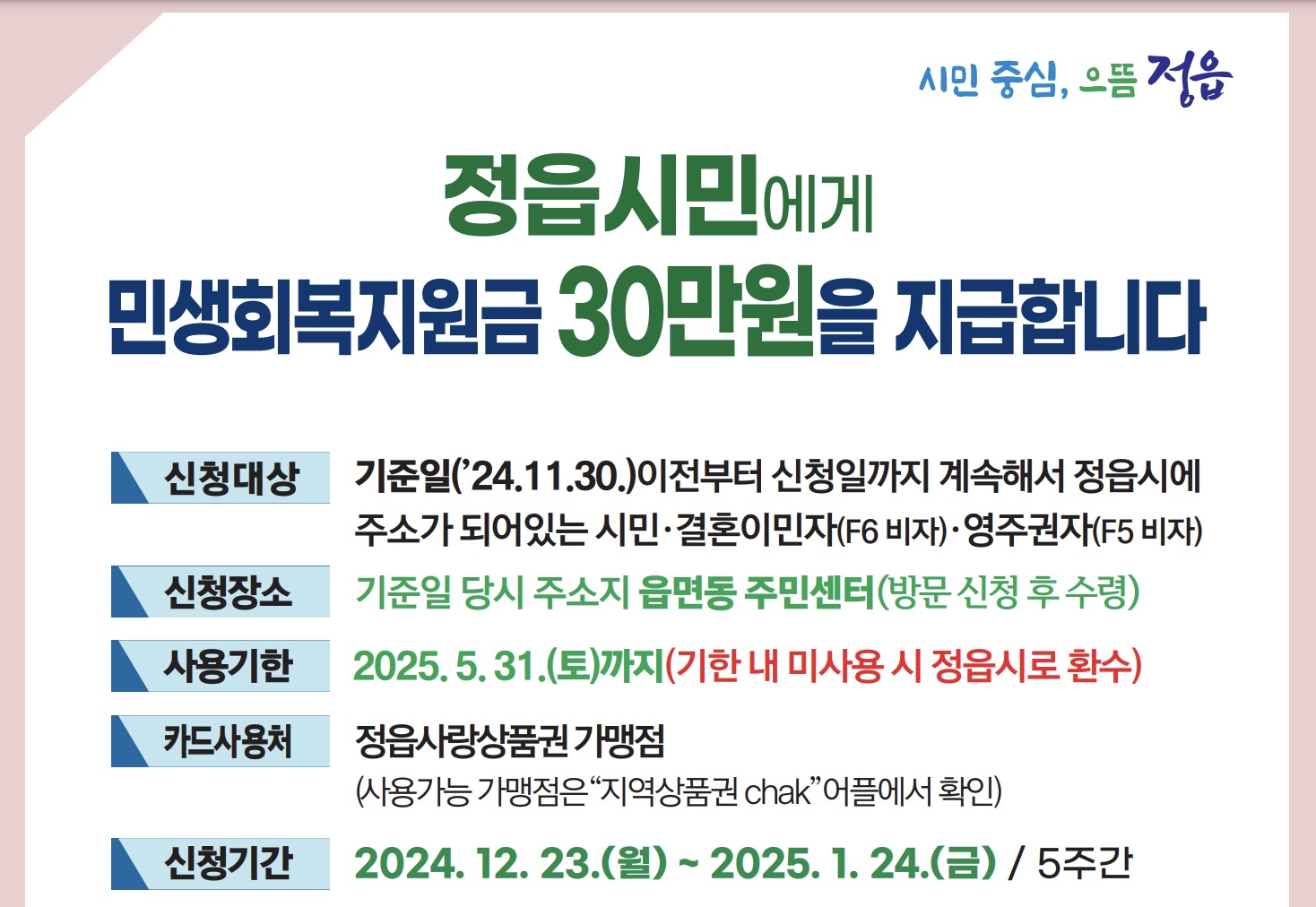 정읍시 민생회복지원금