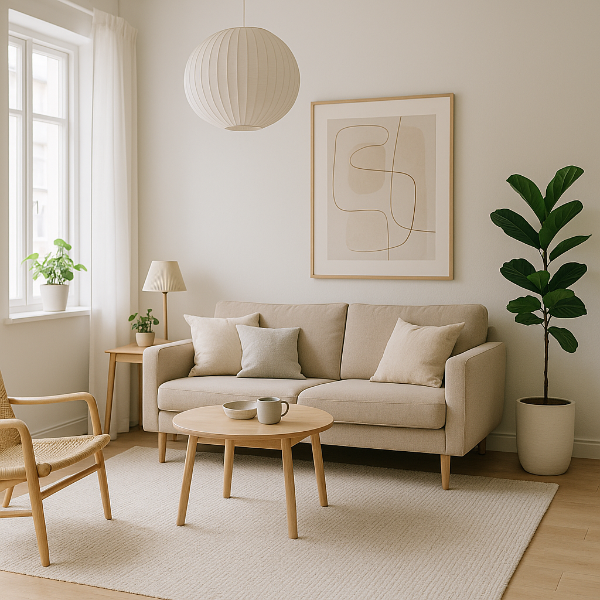 북유럽 스타일 거실 사진