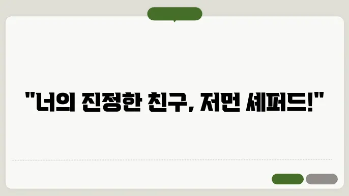 저먼 셰퍼드 강아지의 세계 : 절대적인 친구에 대해