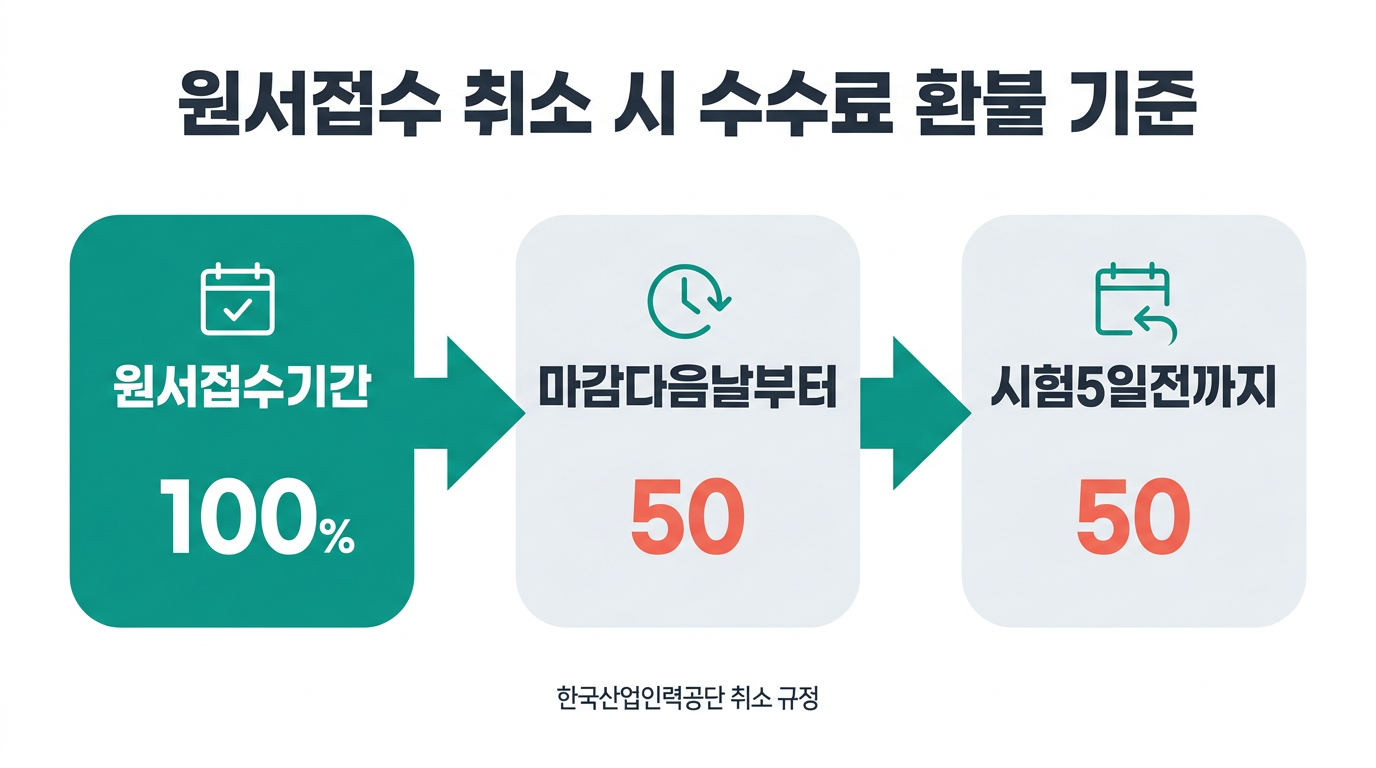 원서접수 취소 시 수수료 환불 기준
