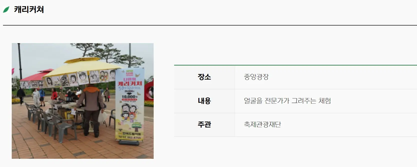 함평나비축제 기간, 주차장, 행사내용