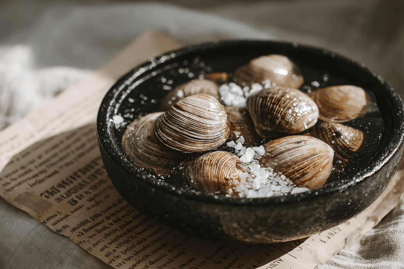 소금물에-담겨있는-조개-이미지
