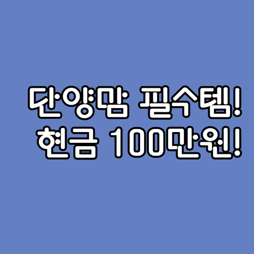 2025 단양군 출생아 기준 100만..