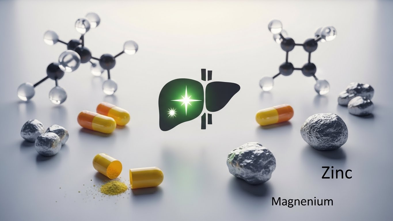 타우린-분자,-비타민-B-복합-캡슐,-마그네슘-및-아연-미네랄의-상징적-표현을-보여주고-있습니다.