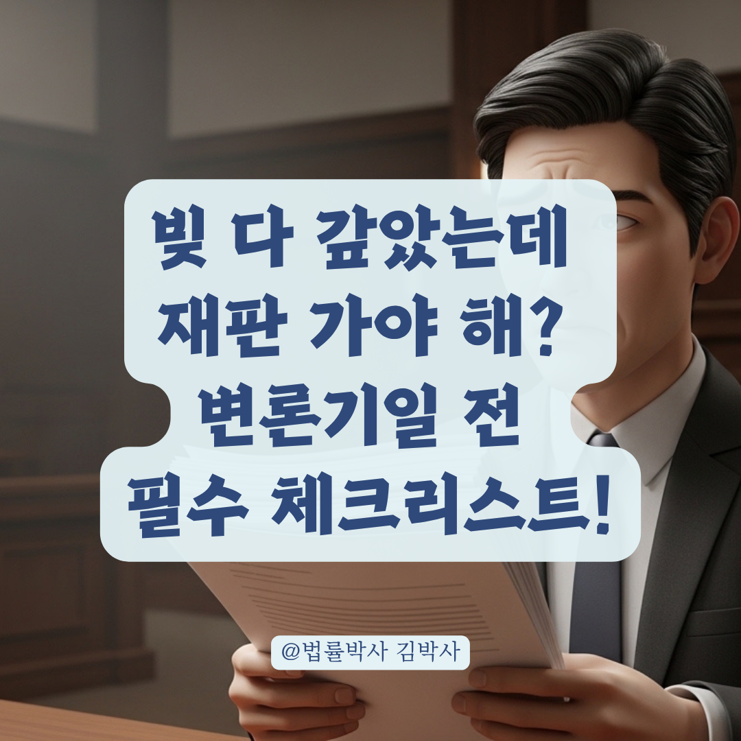 채무 변제 후 소 취하 약속, 변론기일 직전 반드시 챙겨야 할 주의사항!