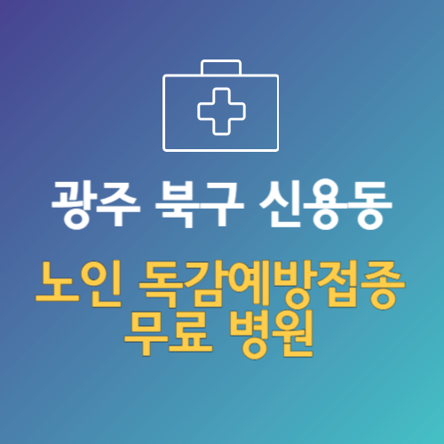 광주 북구 신용동 노인 독감예방접종 무료 병원 (인플루엔자 무료 접종 대상 날짜)