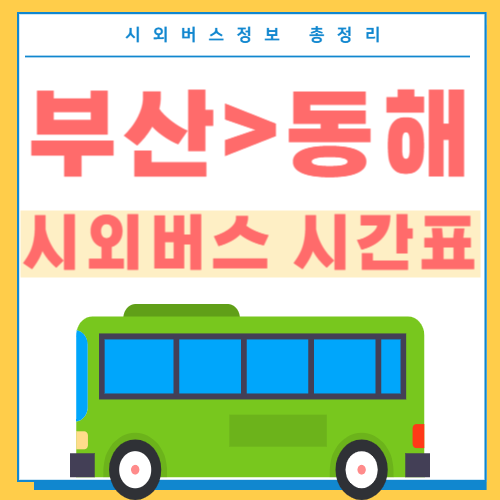 부산에서 동해 시외버스 시간표 썸네일