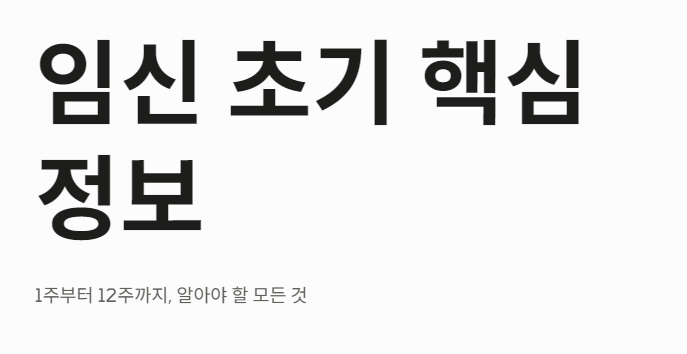 임신 초기증상