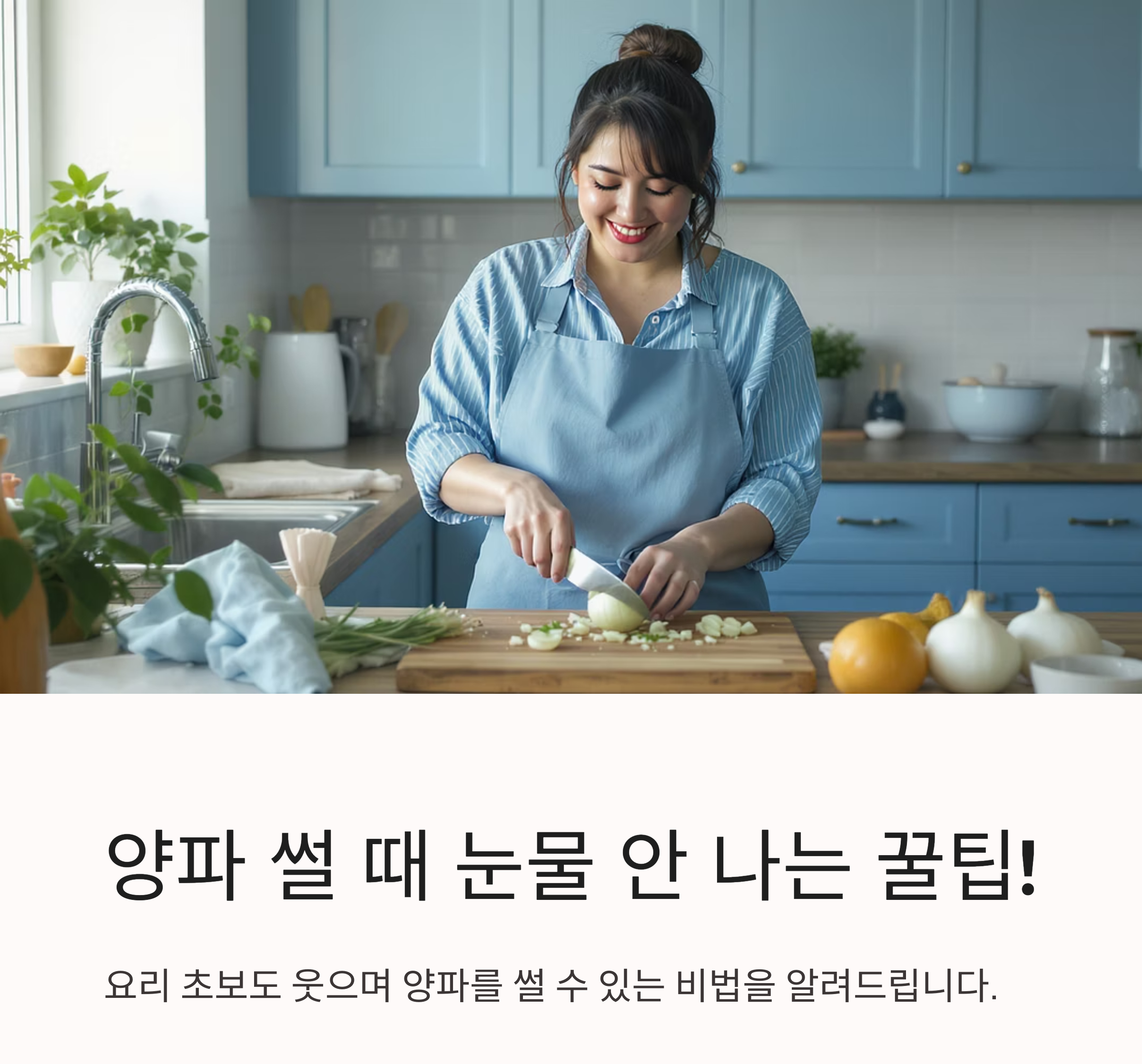 양파 썰 때 눈물 안 나는 꿀팁 대공개! 요리 초보도 웃으며 썬다