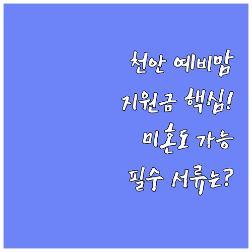 2025 천안 예비맘 검진 지원 필수..