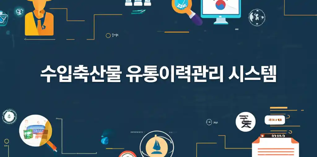 수입축산물 유통이력관리를 설명하는 시스템 흐름도 이미지