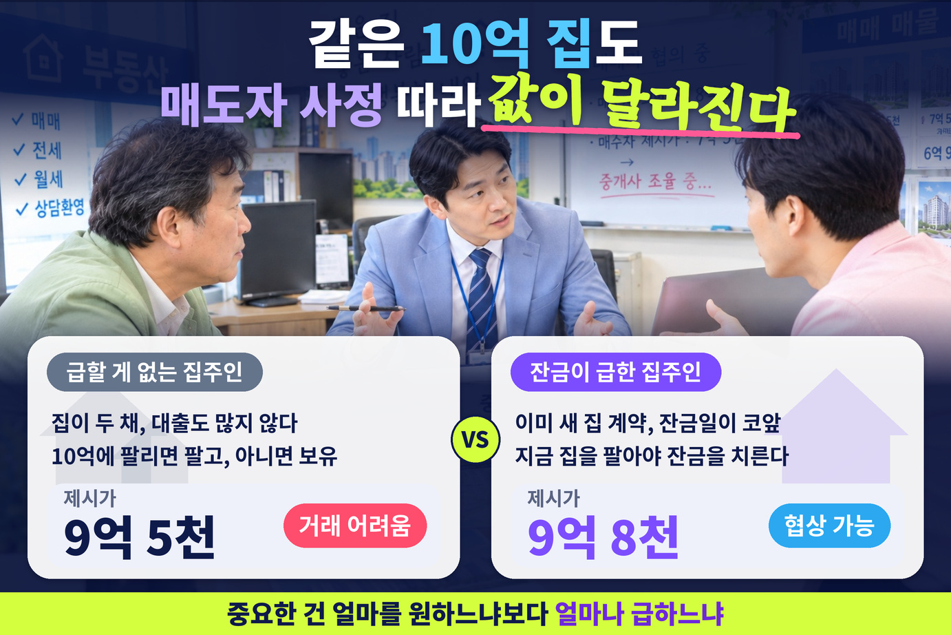 부동산에서 흥정하는 장면