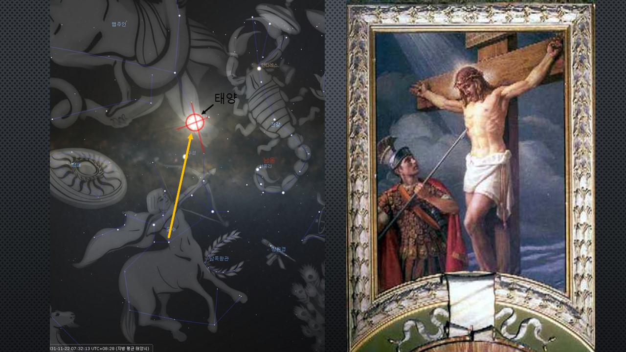 사수자리와 태양 예수님 옆구리
