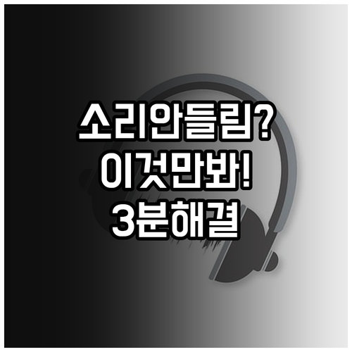 디스코드 소리 안들림 해결 방법 3가..