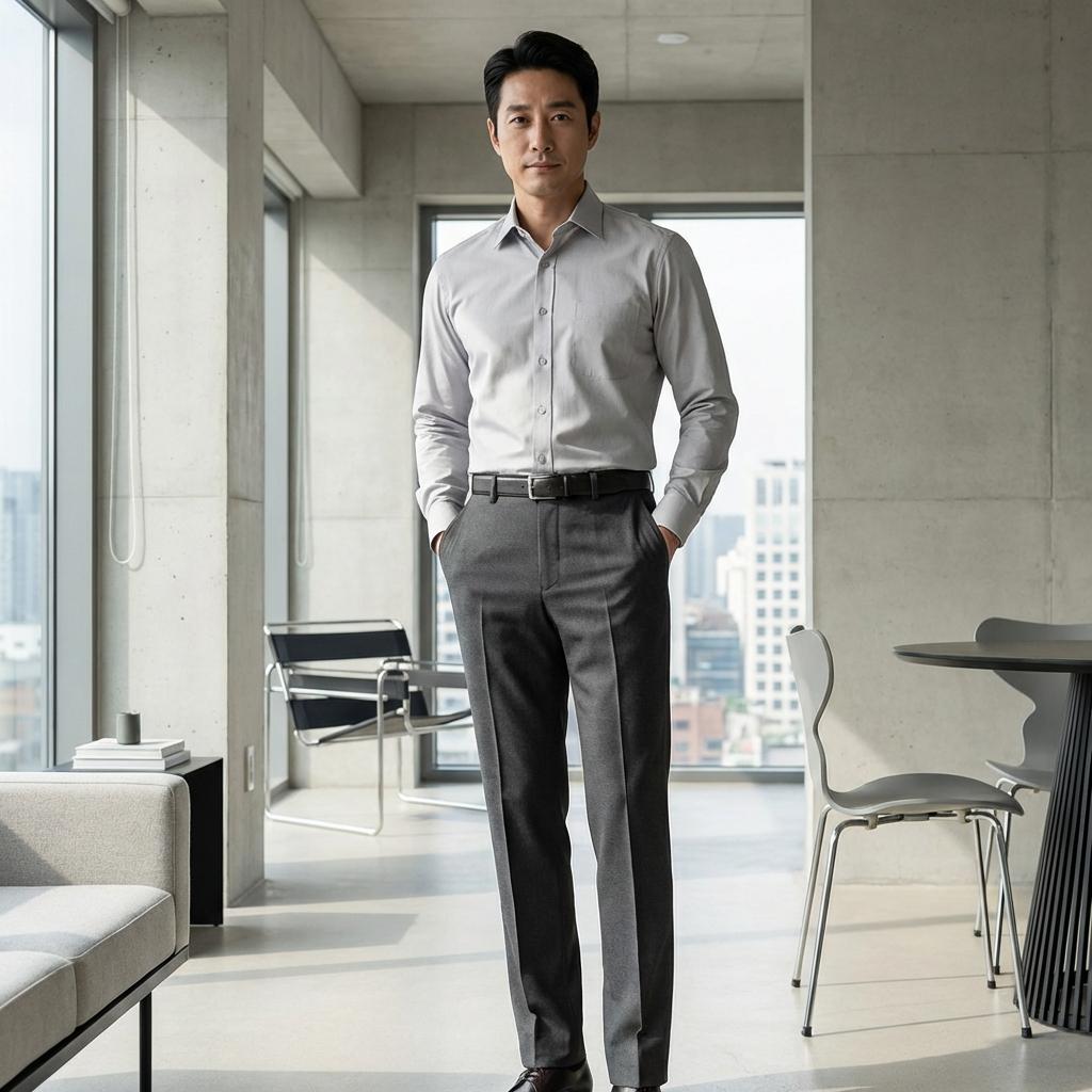 배 나온 중년 남자 슬랙스 주름(턱) 선택 가이드