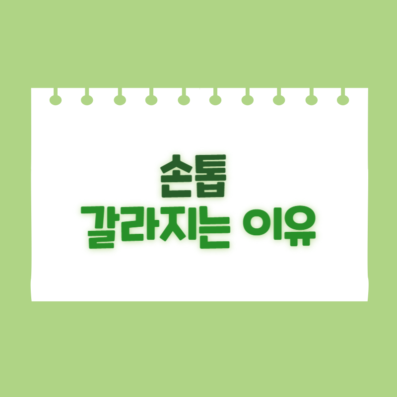 손톱이 갈라지는 이유