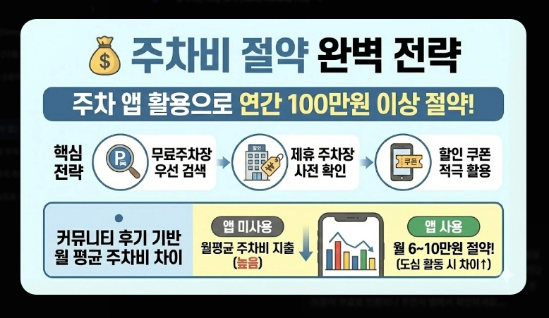 [주차 앱] 무료주차장 찾기(상세 비교, 특화 기능, 절약 전략)(+ 사용 꿀팁)